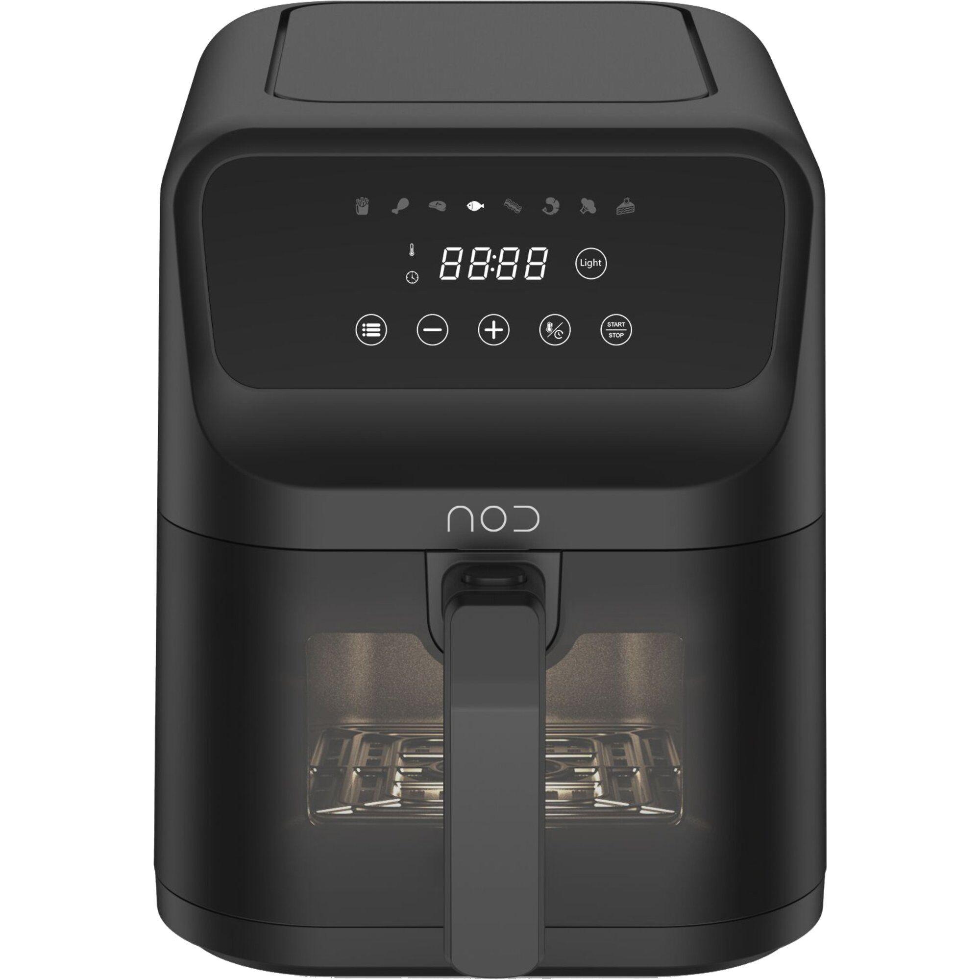 Smal svart NOD XL Slim airfryer med vindu i front