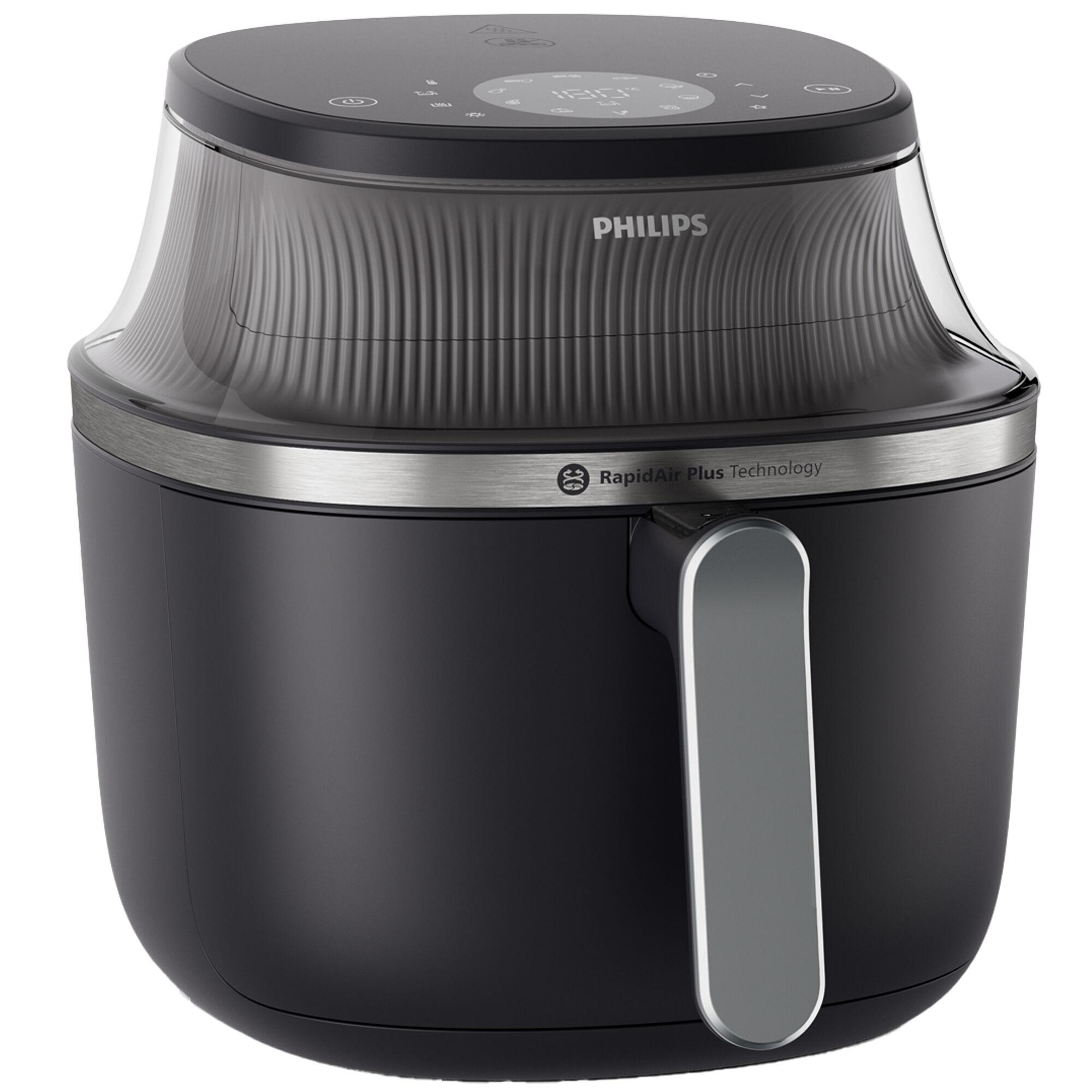 Svart Philips NA331/00 3000 Series airfryer med vindu i kurven