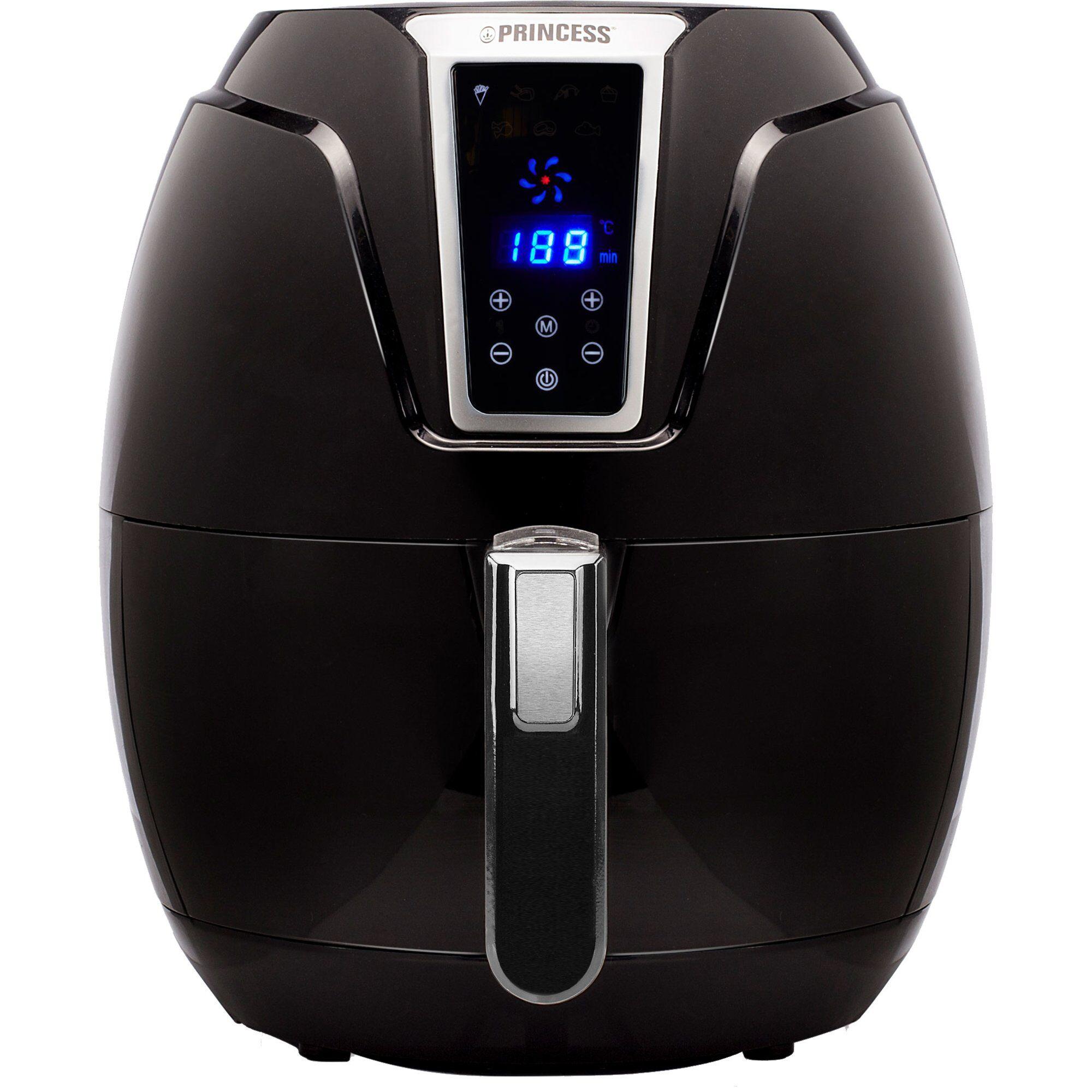 Svart Princess Digital Touch airfryer med uttrekkbar kurv
